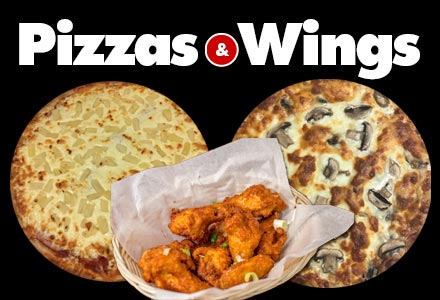 2 Pizzas & Wings
