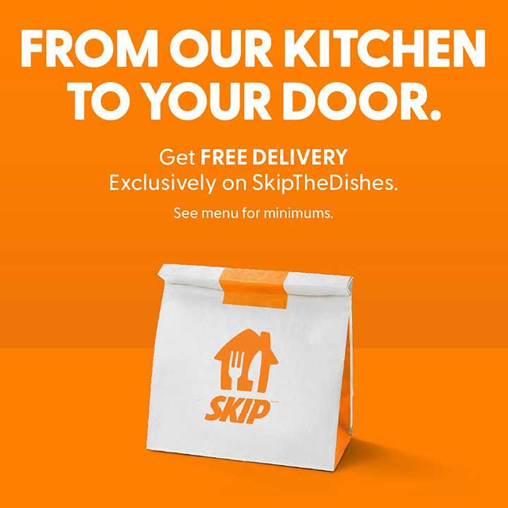 Free Delivery through SkipTheDishes